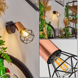 Borio »Borio« 1-flammige Zimmerlampe in Schwarz und Kupferfarben - Schwarz/Kupfer