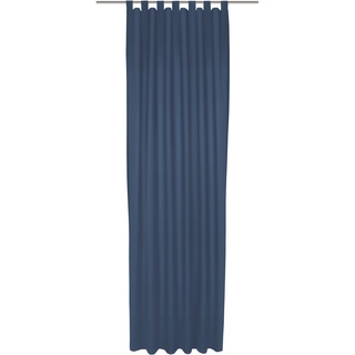 Vorhang WIRTH "Umea" Gardinen Gr. 245 cm, Schlaufen, 132 cm, blau (dunkelblau) Schlaufen