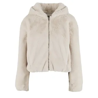 URBAN CLASSICS Damen-Hoodie Kunstfell Whitesand XL