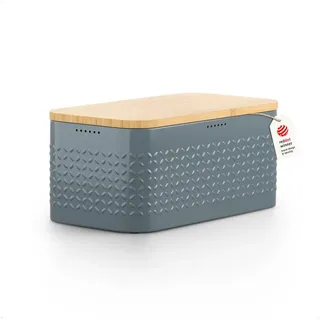 LARS NYSØM Brotkasten Glæde, (1-tlg), Brotkasten mit Schneidebrett-Deckel aus Bambus Ø 18.5 cm x 18.5 cm x 15.8 cm