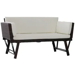 Outsunny Gartensofa 129 x 63 x 67 cm Braun