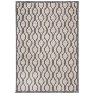 Mazovia Outdoorteppich Modern Geometrisch Beige Anthrazit Wohnzimmer, Schlafzimmer, Büro, Fußbodenheizung beige|braun 140 cm x 200 cm