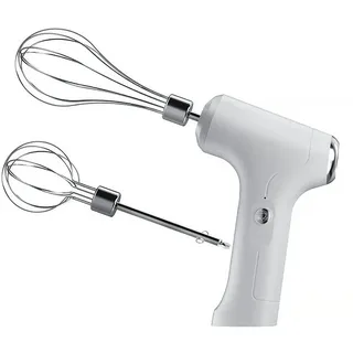 Handmixer, elektrischer Schneebesen, 3 Geschwindigkeiten, tragbare kleine Mixer, Edelstahl Teigbesen Kneter für Küche Backen Kochen (Weiß)
