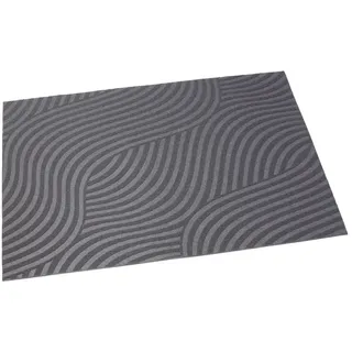 Dekoleidenschaft Fußmatte "Waves" grau 60x90 cm Fussmatte Innen, Fussabtreter, Schmutzfangmatte, rechteckig, Türmatte ruschfest, Bodenmatte, Fußabstreifer Eingangsbereich grau