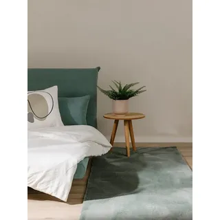 benuta Basic Kunstfaser Fellteppich Furry - Grün 70x200 cm - Weicher Wohnzimmerteppich - Anti-Rutsch-Rückseite - Waschbar - Für Fußbodenheizung geeignet