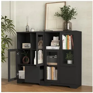 HAUSS SPOLE Sideboard Bücherregal Wohnzimmerschrank Beistellschrank Buffetschrank schwarz