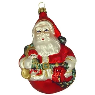 Haberland Glasschmuck Lauscha Christbaumschmuck Spielzeugweihnachtsmann rot grün 11 cm Lauschaer Glas