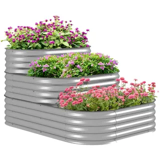 Outsunny Hochbeet 158 x 109 x 82 cm Silber