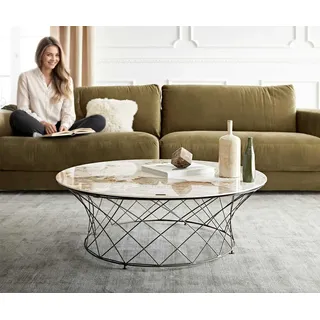 DeLife Lassina Weiß-Beige Keramik 100 x 100 x 35 cm