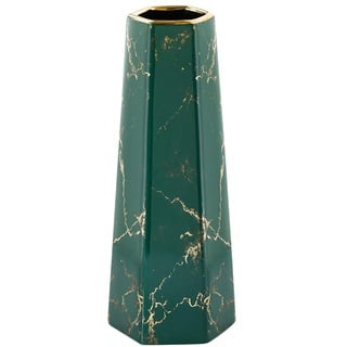30cm Grün Gold Marmor Vase Keramik Vasen Blumenvase Deko Dekoration