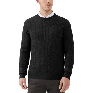 Kallspin Herren Wollmischung Zopfmuster Rundhalsausschnitt Pullover Sweater - L