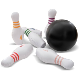 Ocean5 Spiel, Familienspiel XXL Bowling-Spiel Aufblasbares Kegeln-Set, für Kinder - 1 Ball mit 6 Pins schwarz