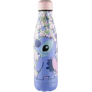 Disney Stitch Trinkflasche aus Edelstahl - auslaufsicheres Deckeldesign - 500ml - Rosa