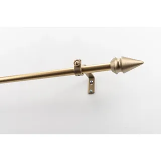 GARESA Gardinenstange GARESA "SPYRNA mit offenem Träger", gold (mattgoldfarben), L:260cm Ø:16mm, Holzwerkstoff, Metall, Gardinenstangen, Vorhanggarnitur, verlängerbar, Spitze, ohne Ringe