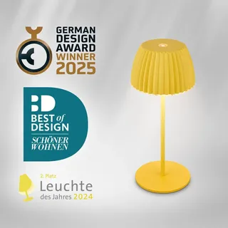 Briloner Riffle Mini LED Tischlampe Gelb