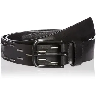 Diesel B-NIGHT Belt Gürtel Herren Echtleder Schwarz (Schwarz, 105 cm) - 105