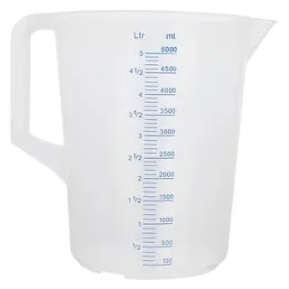 Schneider-GmbH Messbecher 200015, aus Kunststoff, mit ml / Liter Skala, hitzebeständig, 5 Liter