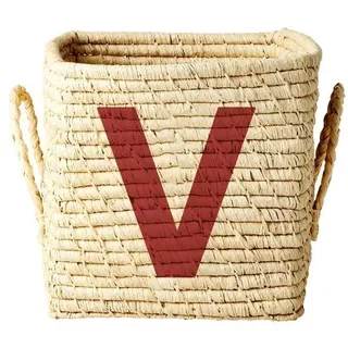 RICE Raffia Buchstaben Korb ABC, L20 x B20 x H20cm, natur, V