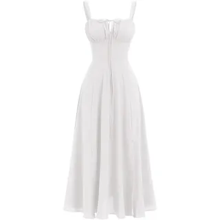 YTGHBIML Polyester-Korsettkleid XS, S, M, L, XL, Damen, verstellbares Spaghettiträger-Kleid, Strandkleid, sexy für Damen, ärmelloses Kleid