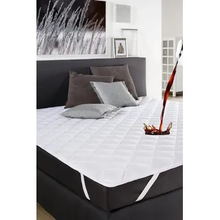 Matratzenschoner Gesteppter Matratzenschoner Flüssigkeitsbeständig Weiß Nordic Schiller, Rundumgummi und 4-Ecken Gummi weiß 70 cm x 140 cm