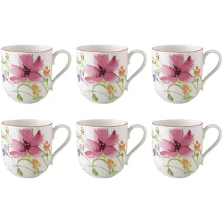 Villeroy & Boch Mariefleur Basic 6er Set Kaffeebecher oval für 260ml Porzellan