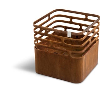 Höfats Feuerschale Cube rostig Edelstahl Braun Rostfarbig