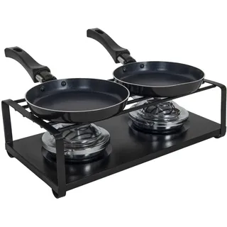Raclette Set ohne Strom - 2 Personen - Camping Pfannen Tisch Grill Feuer Brenner
