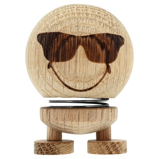 Hoptimist Smiley Cool Wackelfigur aus Holz, Deko Skandinavisch, Deko Wohnzimmer, Schreibtisch Deko, Büro Gadgets, Tolle Kleine Geschenke, 5 x 5 x 8 cm, Small, Raw Oak