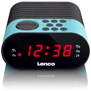 Lenco Radiowecker CR-07 FM-Tuner, LED-Zeitanzeige, Batterie-Backup, Doppelalarm, 3 -Farben blau|schwarz