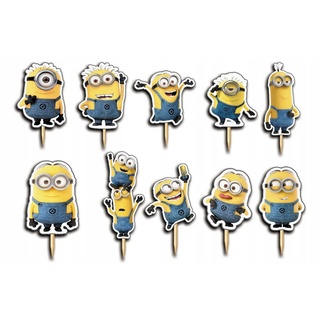Festivalartikel Tortenstecker Minions Topper Set 10 Stk Geburstag Torten Deko Kuchen Junge weiß