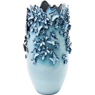 Kare Design Dekovase Butterflies Lightblue 50cm (1) blau