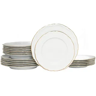 CreaTable Maria Theresia Tellerset 18-tlg. gold/weiß