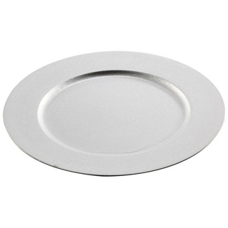 HTI-Living Dekoteller Dekoteller Glitter Silber (1 Stück) silberfarben
