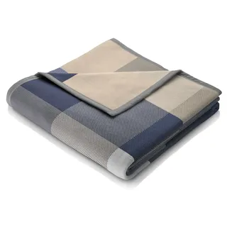 Biederlack Wohndecke »Woven«, aus 100% Baumwolle blau
