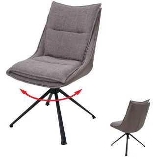 Esszimmerstuhl MCW-N71, Küchenstuhl, drehbar Auto-Return, Stoff/Textil (420g/m2) Kunstleder Öko-Tex ~ beige