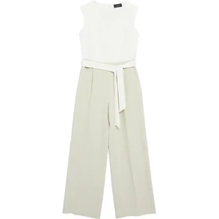 s.Oliver Fließender Jumpsuit mit Bindegürtel und Eingrifftaschen - beige|creme - 34
