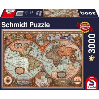 Schmidt Spiele GmbH Puzzle 3000 Teile Schmidt Spiele Puzzle Antike Weltkarte 58328, 3000 Puzzleteile