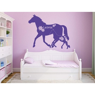 GRAZDesign Pferde Wandtattoo Kinderzimmer Mädchen Pferd mit Namen personalisiert, Mädchenzimmer Deko - 48x40cm / 010 weiss
