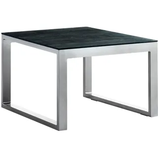 Sieger Gartentisch 60 x 60 x 44 cm Graphit/Schwarz/Silber