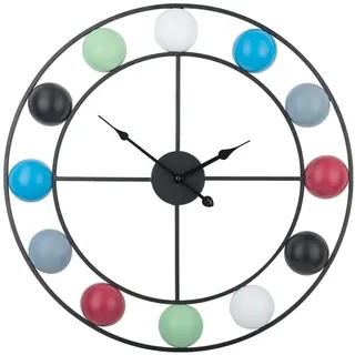Beliani - Bunte Wanduhr Ø 56 Cm Mit Bunten Kugeln Rund Minimalistisch