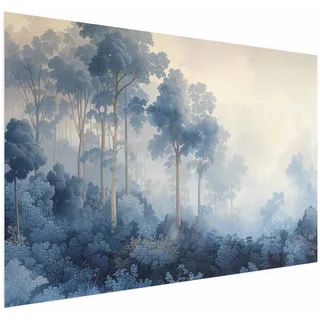 Poster – Ein Wald In Nebligen Blautönen
