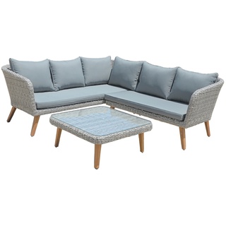 Garten Lounge Sofa Sitzgruppe Garten Couch Sessel  Rattan Optik Gartenmöbel grau