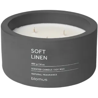 blomus Duftkerze -FRAGA- aus Beton | Farbe Magnet | Duft Soft Linen | Ø13 x 7H cm | 100% nachhaltiger Sojawachs