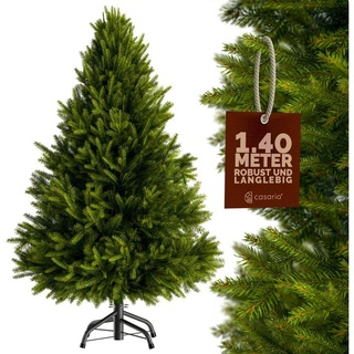 Casaria Künstlicher Weihnachtsbaum, 140 cm Edeltanne mit Metallständer 470 Spitzen Naturgetreu Spritzguss grün 140 cm
