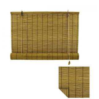 Bambusrollo 110x160cm in braun - Fenster Sichtschutz Bambus Rollos (ohne Klemmhalter) | VICTORIA M