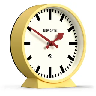 NEWGATE® M Mantel Railway kaminuhr | Modernes rundes Stationsuhrdesign | Gelb | Zeitgenössischer Stil für Schreibtisch, Tisch, Regal oder Nachttisch
