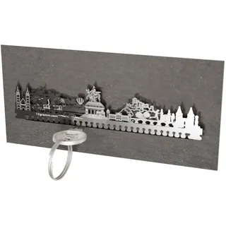 13gramm Koblenz Skyline Schlüsselbrett - Stilvolles Wohnaccessoire mit edler Edelstahl-Silhouette der Stadt Koblenz - Clevere Schlüsselaufbewahrung