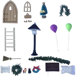 Mini-weihnachtswichtel Für Tür-, Wand- Und Kranzdekorationen – Holzleiter Für Den Weihnachtsbaum