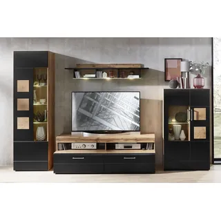 Innostyle Wohnwand Sonate Lack Schwarz