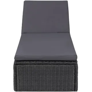 vidaXL Sonnenliege 198 x 60 x 83,5 cm schwarz/dunkelgrau
